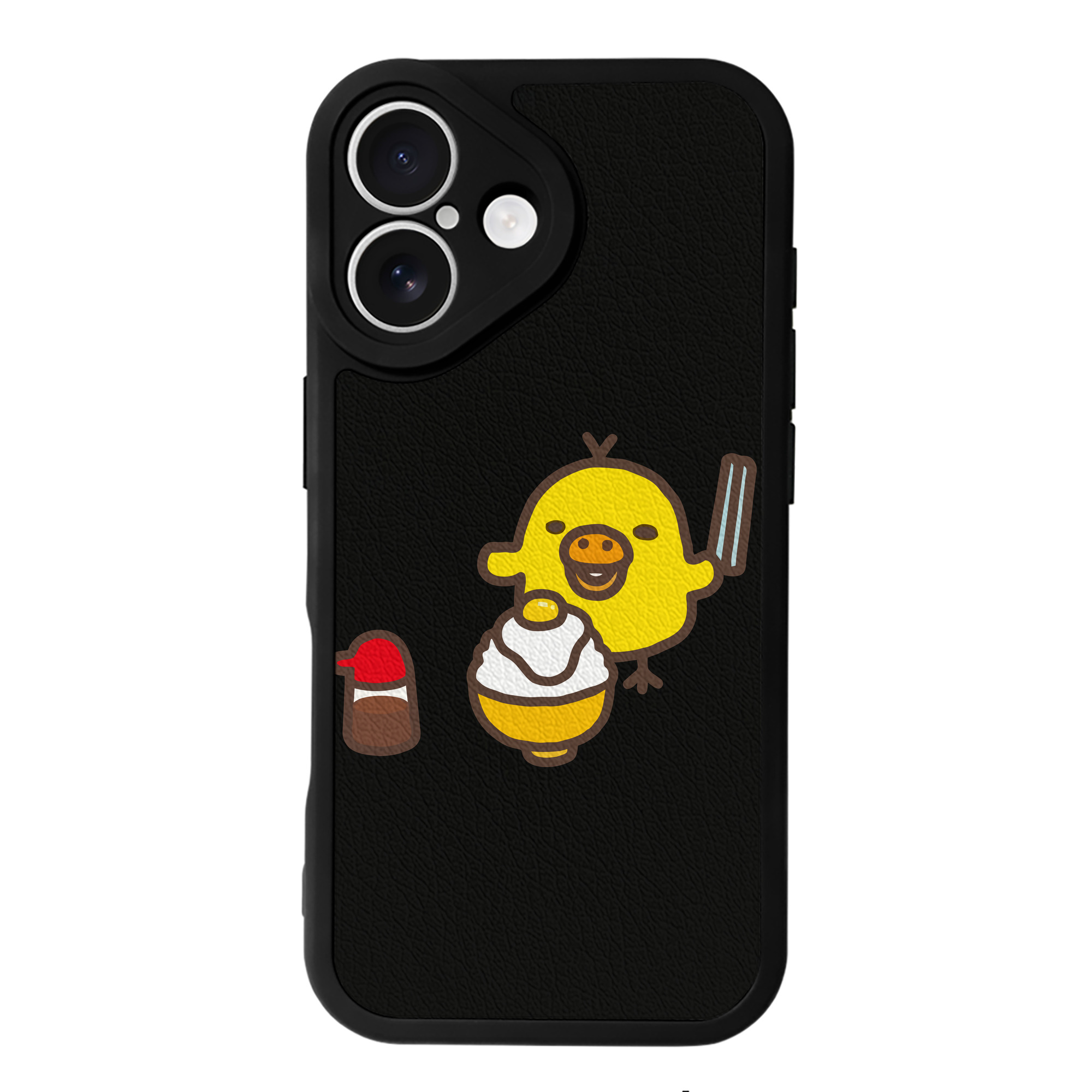 （画像用） リラックマ リラックマ キイロイトリ Rilakkuma Korilakkuma Kiiroitori 【iPhone 16シリーズ対応】シリコンスマホケース（レザー調） 材質：シリコン